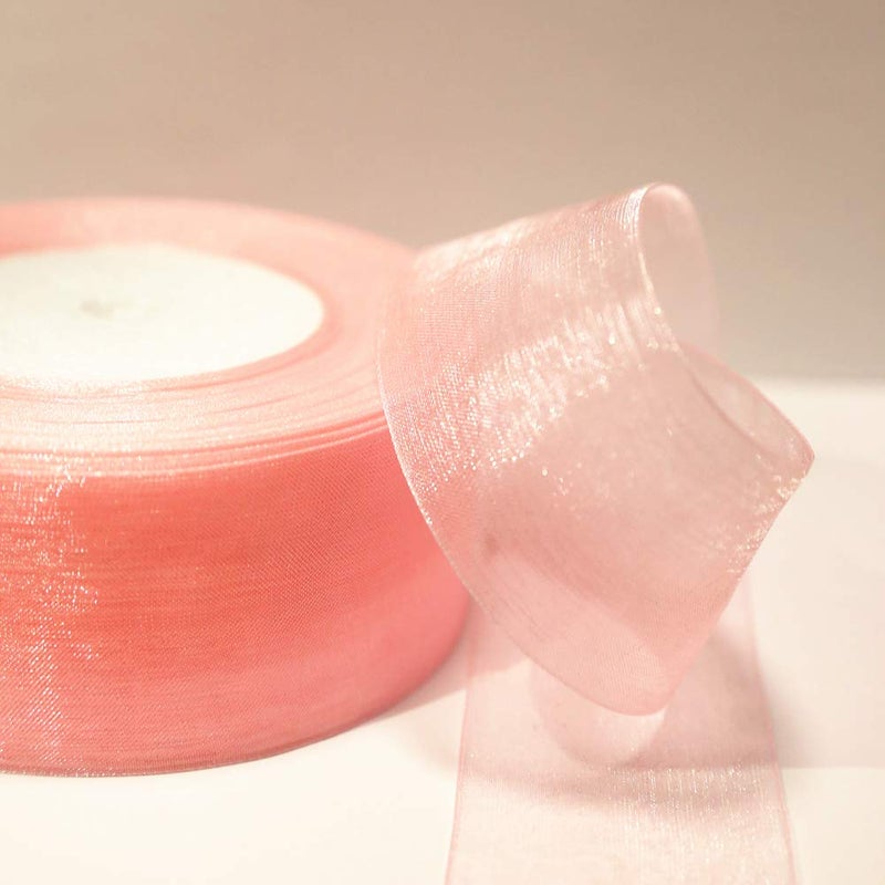 SRainbowPP Sailing-GO 200 Yardsï¼ˆ4 Rolls * 50 Ydï¼‰ 1-1/2" Wide Sparkle Sheer Chiffon Organza Ribbon for Wedding Gift Package Valentines Bouquets Wrapping Birthday Baby Shower Home Decor Wreath Decorations Fabric - Image 5